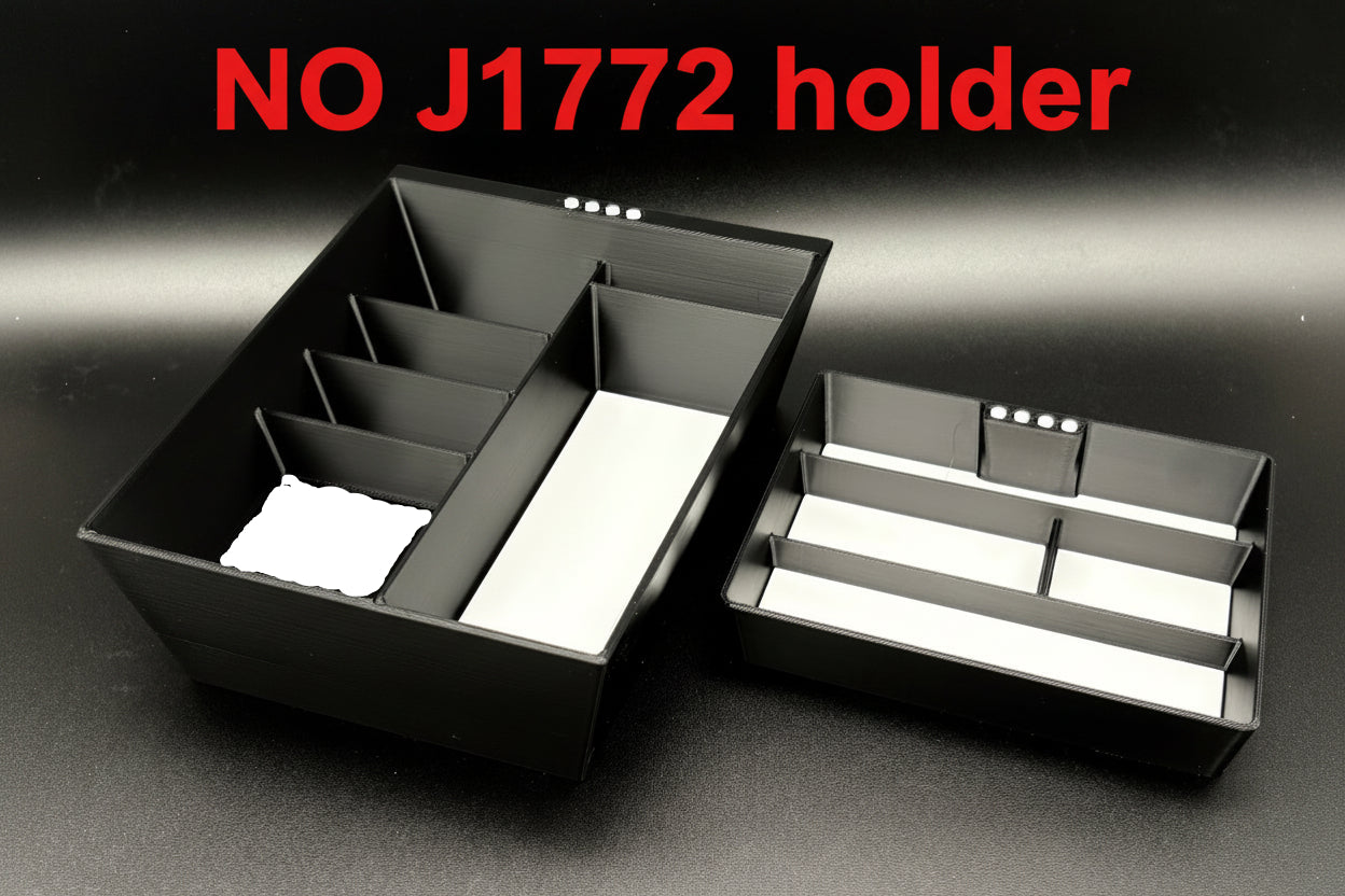 Center Console Organizer Set for Tesla Model S & Model X Gen 2 — Black Ops White - NO J1772
