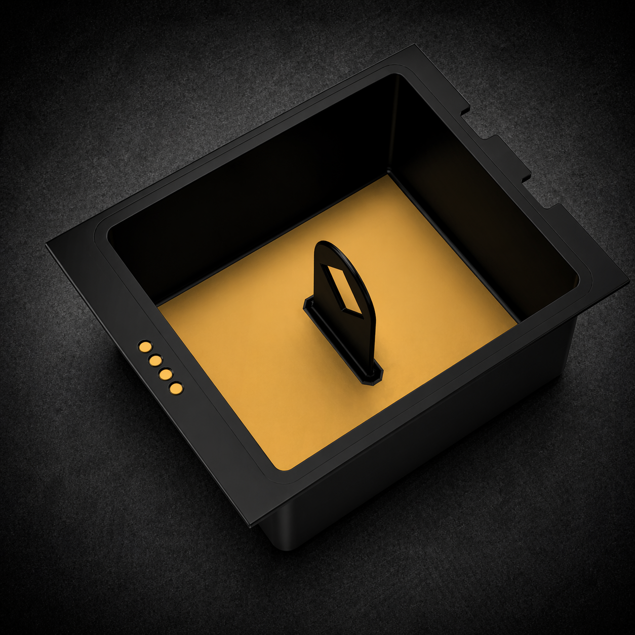 Niftly3D Black Ops pull-out tray for Rivian R1S / R1T — finger lift, yellow base