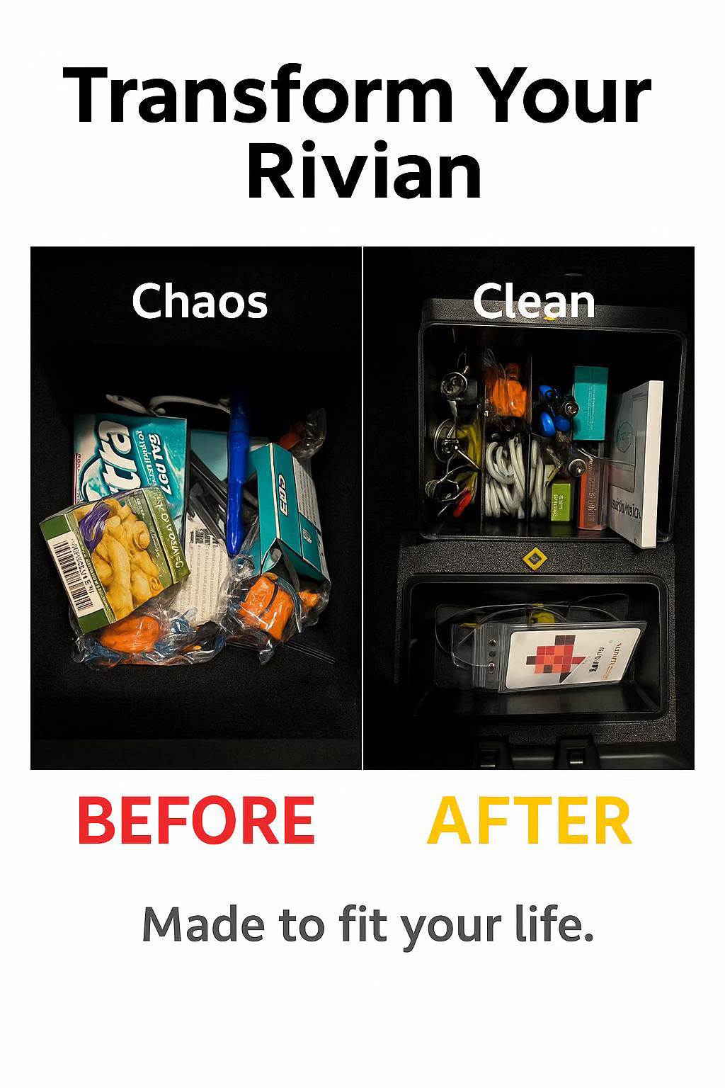 Rivian R1S/R1T Center Console Organizer (Niftly3D)