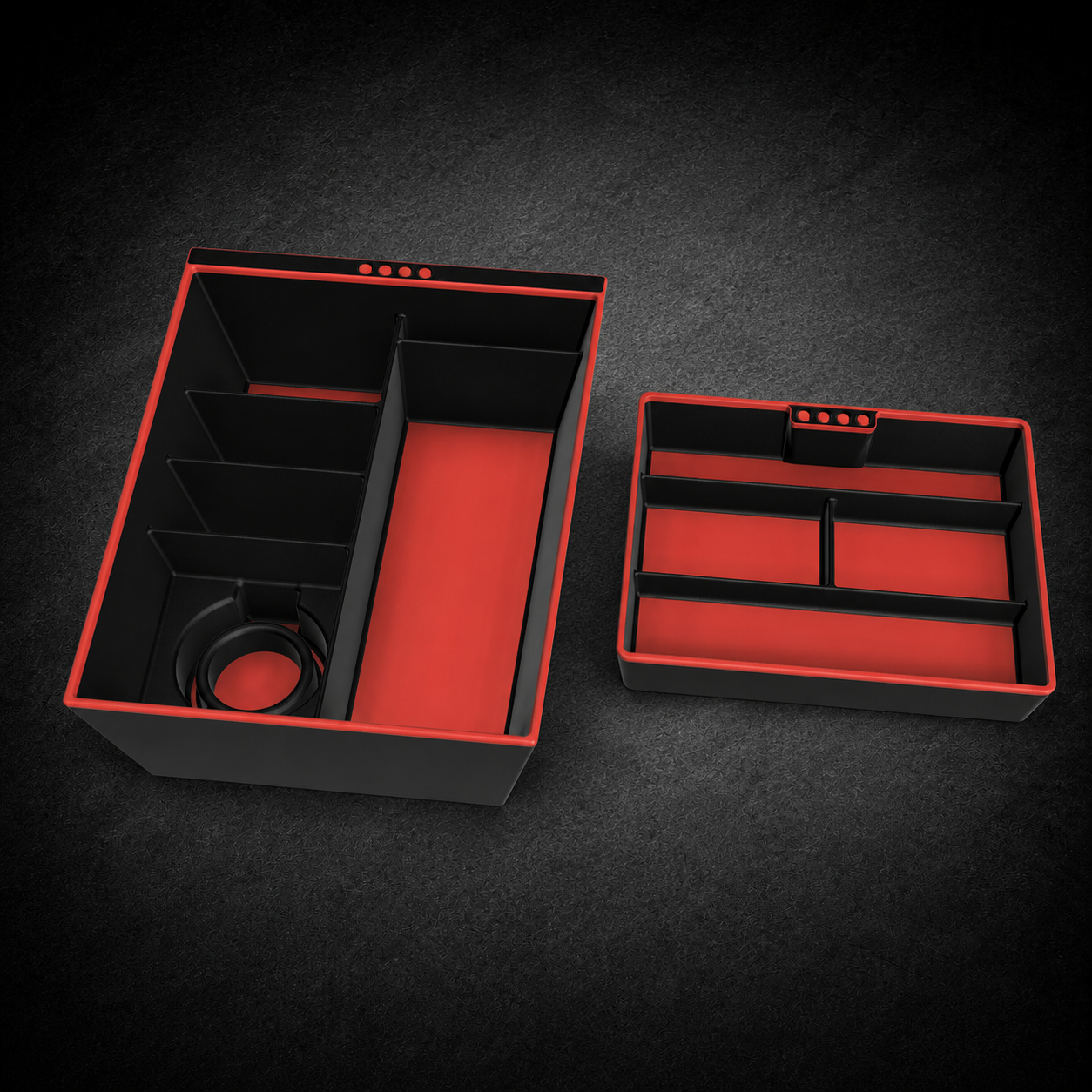 Niftly3D console organizer set for Tesla Model S and Model X — Red
