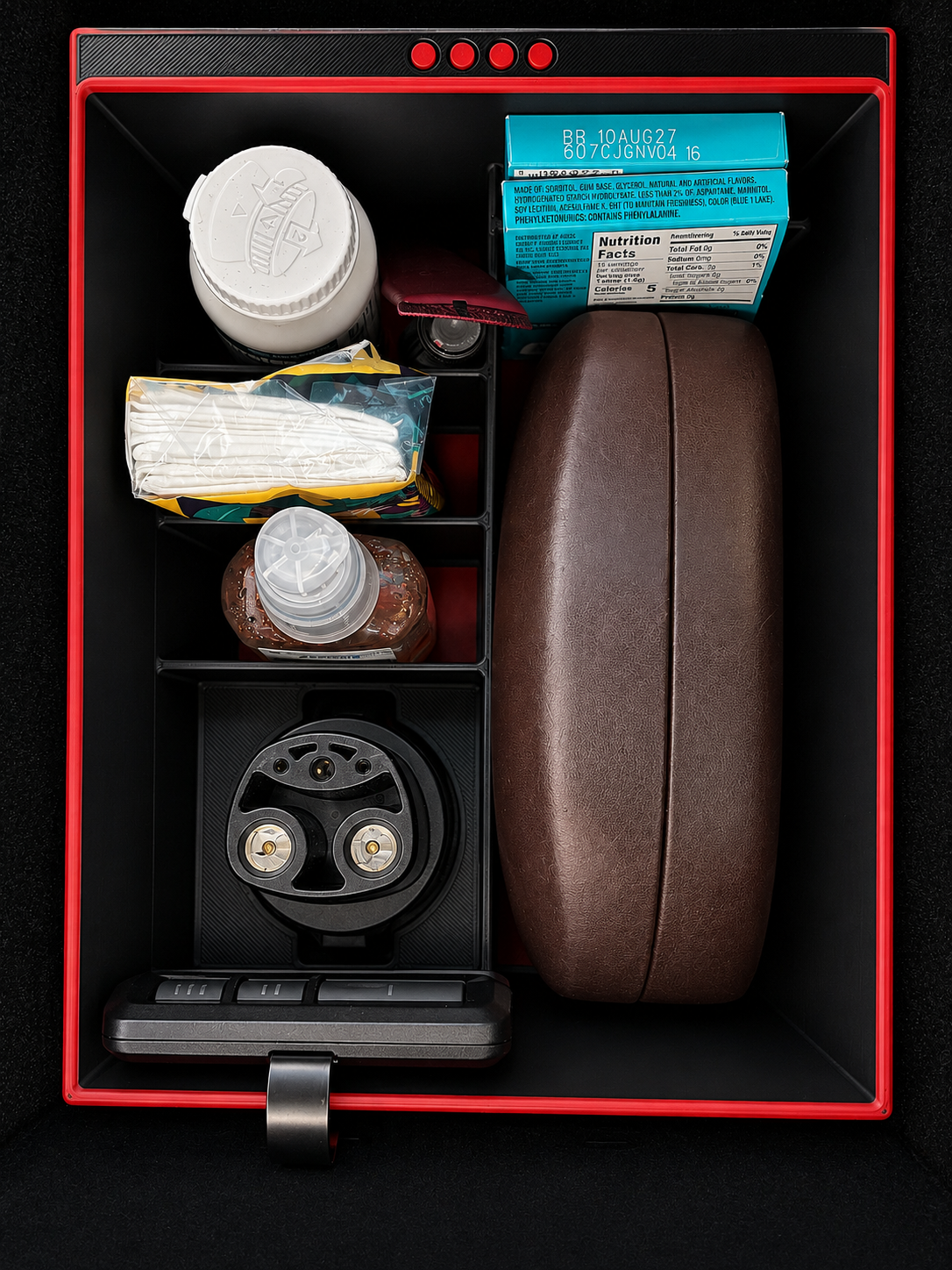 Center Console Organizer Set for Tesla Model S & Model X Gen 2 — Red