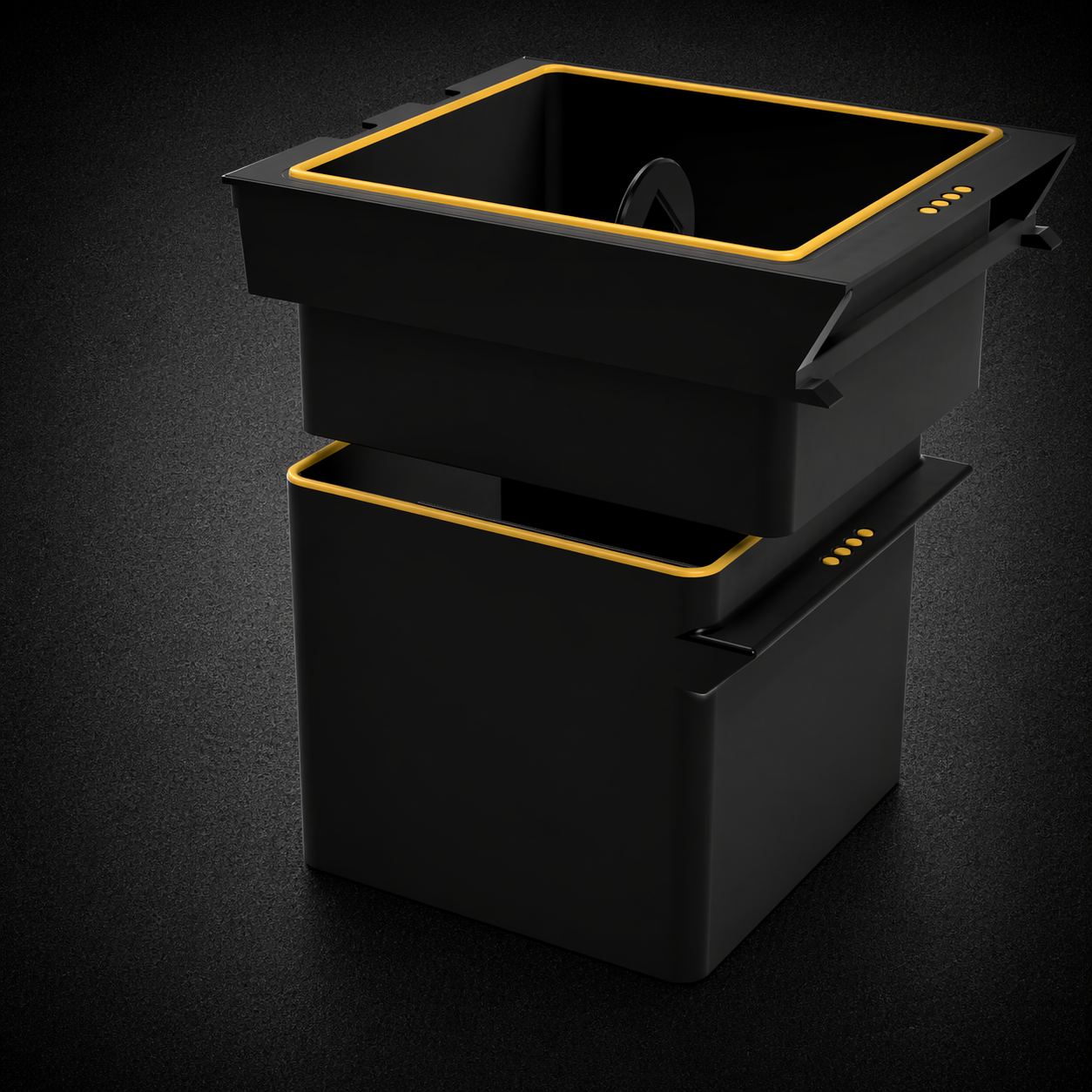 Console organizer for Rivian R1S / R1T — V2 pull-out tray with upper tray and deep storage base, precision fit