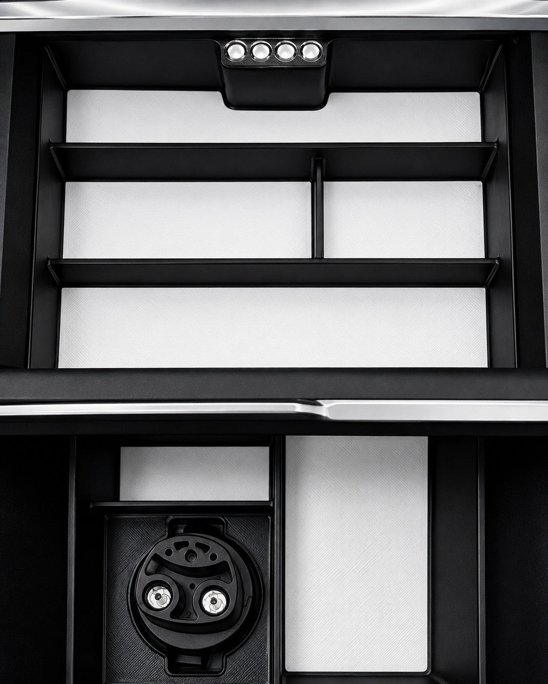 Center Console Organizer Set for Tesla Model S & Model X Gen 2 — Black Ops White